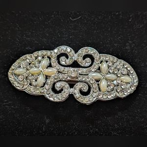 Pearl and Rhinestone Hair Clip